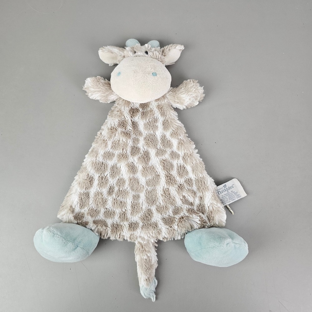 Nat & Jules Demdaco Luxurious Baby Colby Giraffe Snuggler Plush Lovey Blue Tan